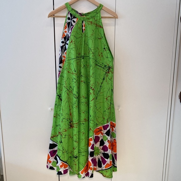 Sara Wax a line dress lime orange magenta L Handmade - Picture 9 of 16